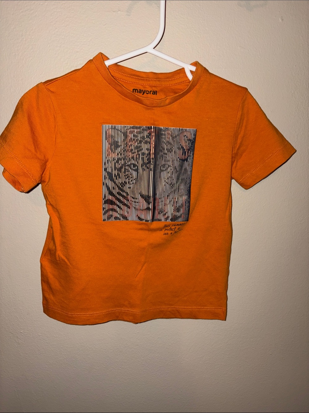 Mayoral Orange Short Sleeve Tee with Jaguar